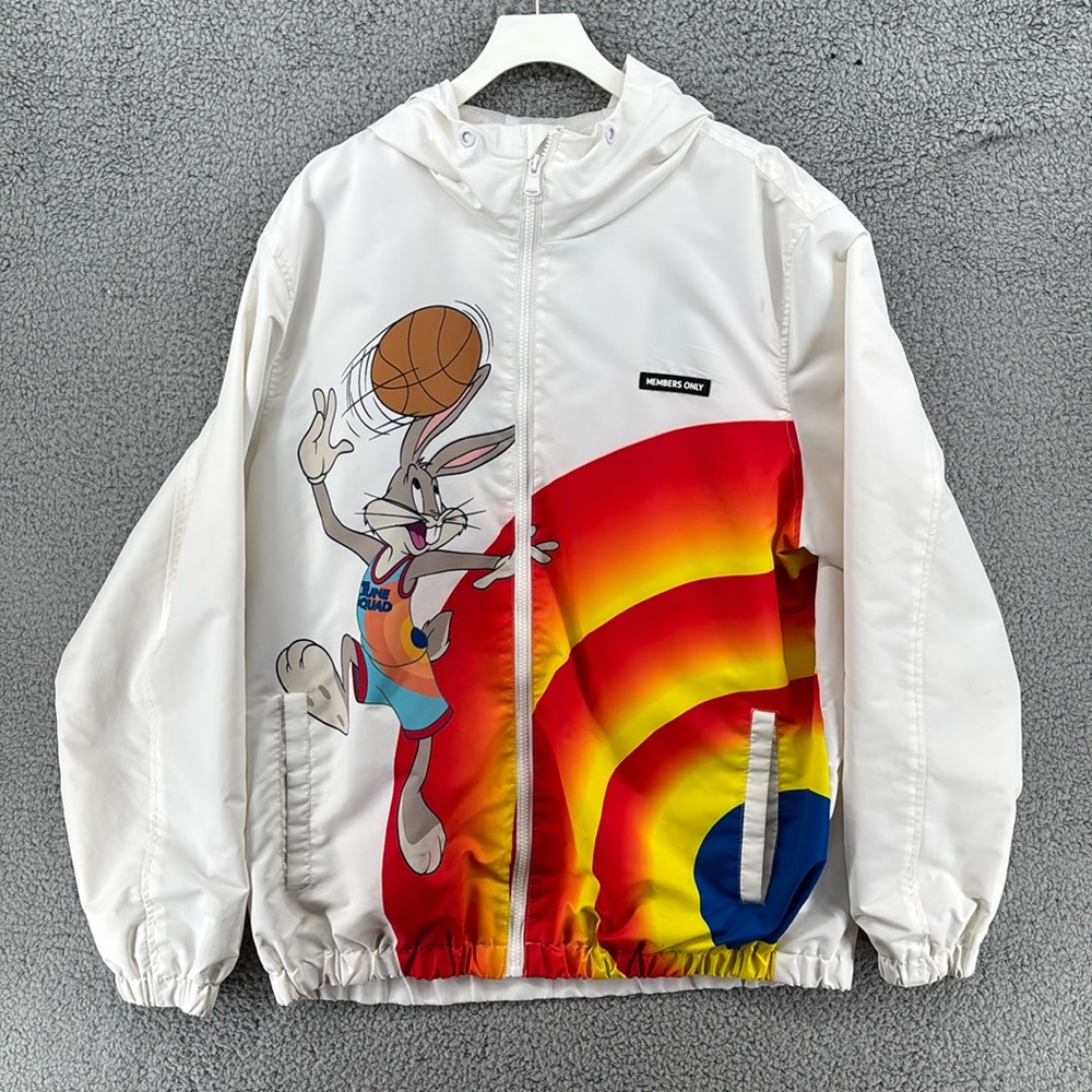 Members Only Looney Tunes Space Jam‎ Windbreaker Jacket Men's Sz Large
